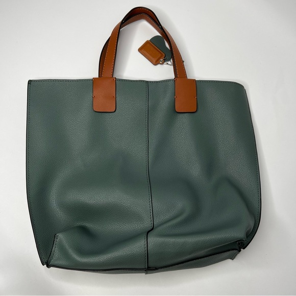 MDBM MAISON DE Beaute Marseille Green Leather Large Tote Shopper Bag - Picture 1 of 12
